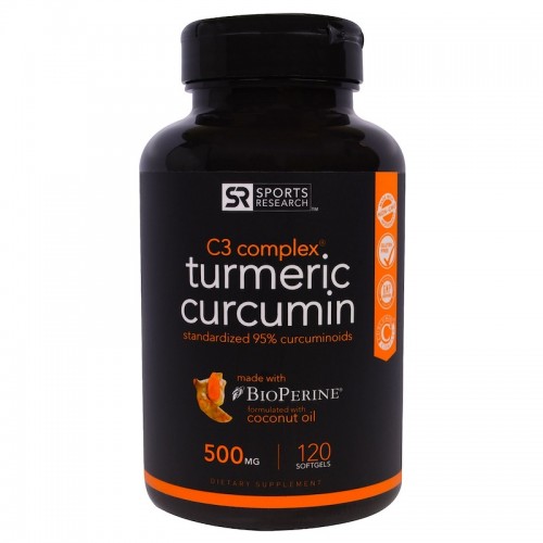 SPORTS RESEARCH TURMERIC CURCUMIN 500MG #120